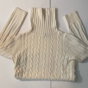 J.Crew Large Cream Cable Knit Turtleneck!